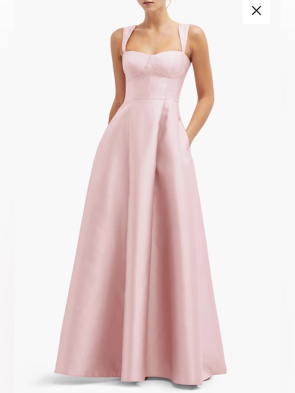 Alfred Sung Bustier Tie Back Gown
 in ballet pink size 6.